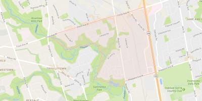 Žemėlapis Humbermede kaimynystės Toronto