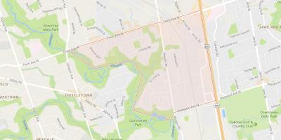 Žemėlapis Humbermede kaimynystės Toronto
