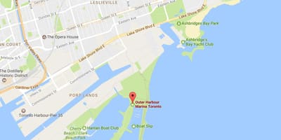 Žemėlapis Išorinis reidas, marina Toronto