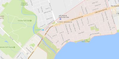 Žemėlapis Ilgai Filialas kaimynystės Toronto