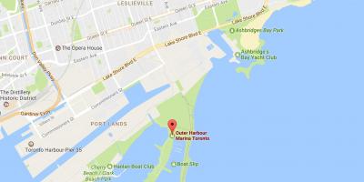 Žemėlapis Išorinis reidas, marina Toronto