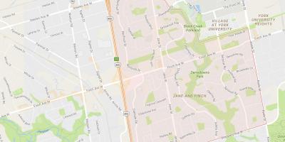 Žemėlapis Jane ir Amadinai kaimynystės Toronto