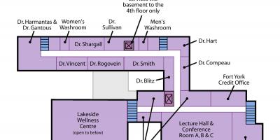 Žemėlapis Juozapo Sveikatos centre Toronto Sunnyside lygis 2