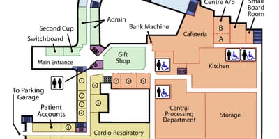 Žemėlapis Juozapo Sveikatos centre Toronto lygis 1