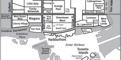 Žemėlapis Kaimynystėje Pietų Core Toronto