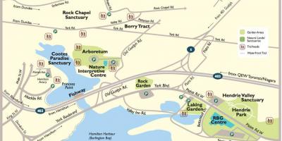 Žemėlapis Karališkasis botanikos sodas Toronto