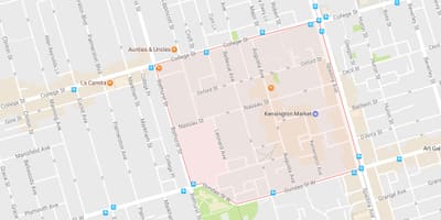 Žemėlapis Kensington Rinkos kaimynystės Toronto