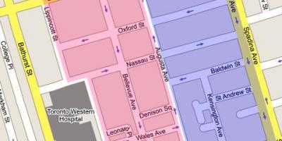 Žemėlapis Kensington Rinkos Toronto City