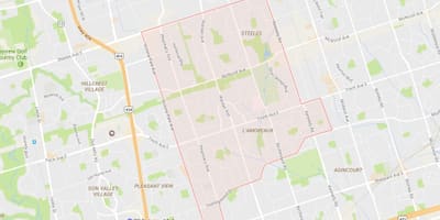 Žemėlapis L'Amoreaux kaimynystės Toronto