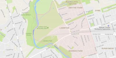 Žemėlapis Lambton kaimynystės Toronto