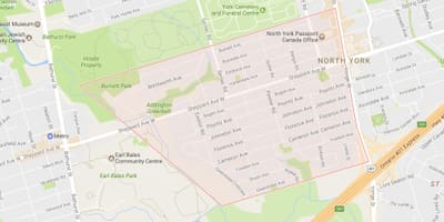 Žemėlapis Lansing kaimynystės Toronto