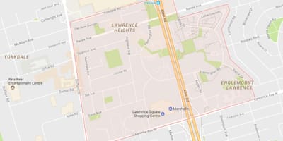 Žemėlapis Lawrence Aukščio kaimynystės Toronto