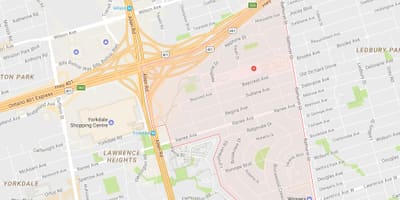 Žemėlapis Lawrence Dvaro kaimynystės Toronto