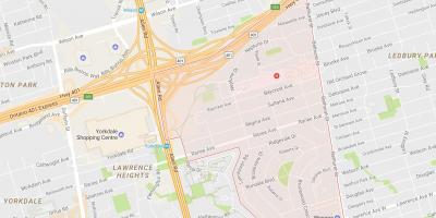 Žemėlapis Lawrence Dvaro kaimynystės Toronto