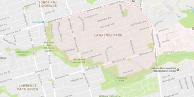 Žemėlapis Lawrence Parko kaimynystės Toronto