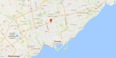 Žemėlapis Ledbury Park rajone Toronto