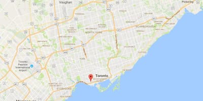 Žemėlapis Liberty Village rajone Toronto