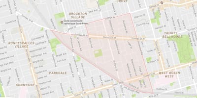 Žemėlapis Mažai Portugalija kaimynystės Toronto