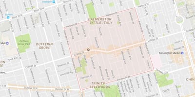 Žemėlapis Mažoji Italija kaimynystės Toronto