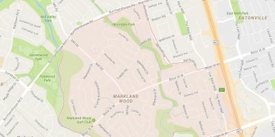 Žemėlapis Markland Medienos kaimynystės Toronto