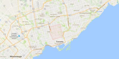 Žemėlapis Sičio rajone Toronto