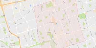 Žemėlapis Milliken kaimynystės Toronto