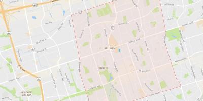 Žemėlapis Milliken kaimynystės Toronto