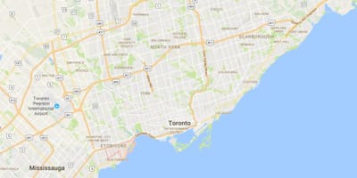Žemėlapis Mimico rajono Toronto