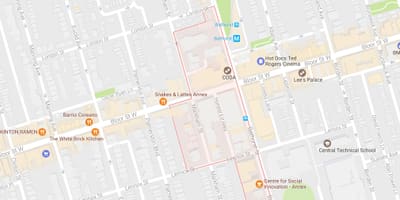 Žemėlapis Mirvish Kaime kaimynystės Toronto