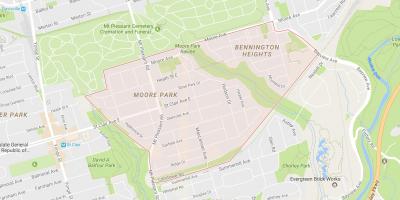 Žemėlapis Moore Parko kaimynystės Toronto