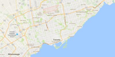 Žemėlapis Newtonbrook rajono Toronto