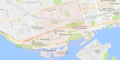 Žemėlapis Niagaros kaimynystės Toronto