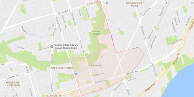Žemėlapis Oakridge kaimynystės Toronto