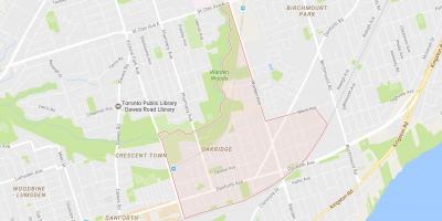 Žemėlapis Oakridge kaimynystės Toronto