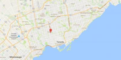 Žemėlapis Oakwood–Vaughan rajono Toronto