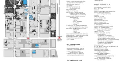 Žemėlapis OCAD Toronto Universitetas