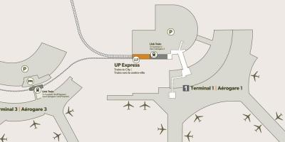 Žemėlapis oro uosto Pearson traukinių stotis