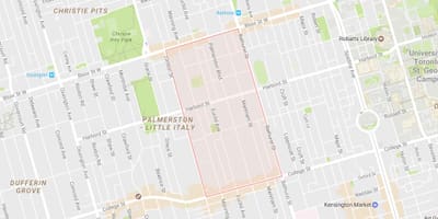 Žemėlapis Palmerston kaimynystės Toronto