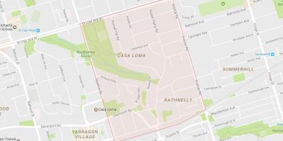 Žemėlapis South Hill kaimynystės Toronto