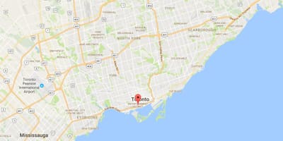 Žemėlapis Pramogų Rajonas rajone Toronto