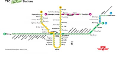 Žemėlapis presto stočių TTC