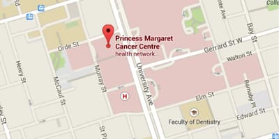 Žemėlapis Princesė Margaret Vėžio Centre Toronto