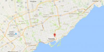 Žemėlapis Regent Park rajone Toronto