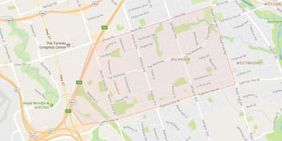 Žemėlapis Richview kaimynystės Toronto