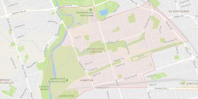 Žemėlapis Rockcliffe–Smythe kaimynystės Toronto