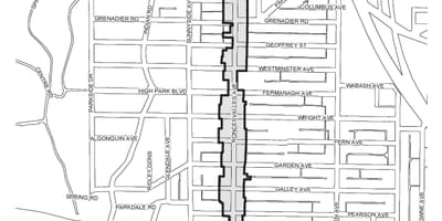 Žemėlapis Roncesvalles Toronto