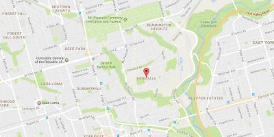 Žemėlapis Rosedale kaimynystės Toronto