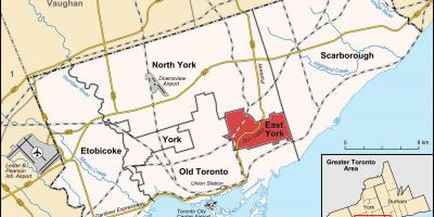 Žemėlapis Rytų York Toronto