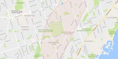 Žemėlapis Scarborough Sankryžos kaimynystės Toronto