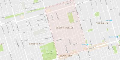 Žemėlapis Seaton Kaime kaimynystės Toronto